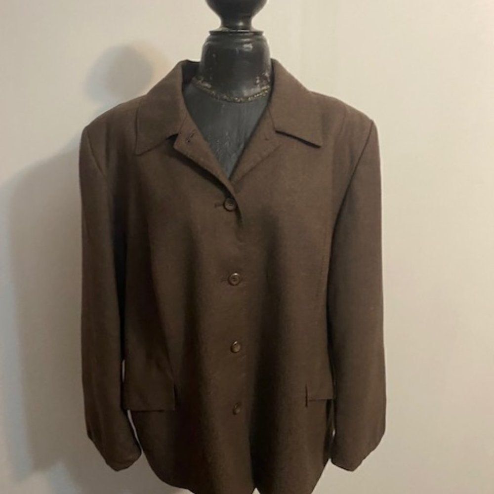 Pendleton Vintage Brown Wool 5 button front blazer, size 20W